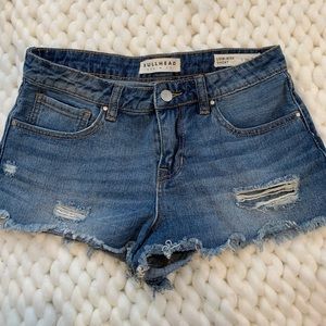 Low rise jean shorts